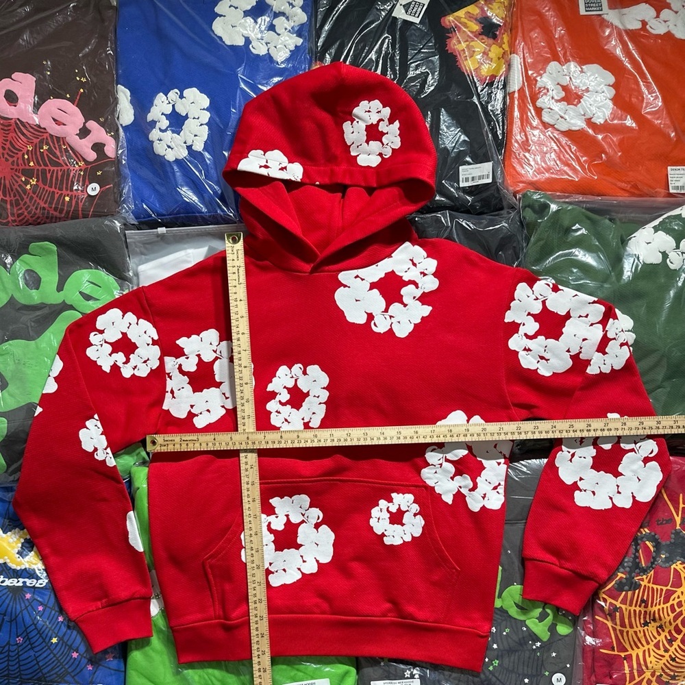 Denim Tears The Cotton Wreath Hoodie ‘Red’ - Picture 2 of 7